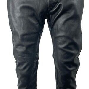 Man Black Vegan Leather Pants